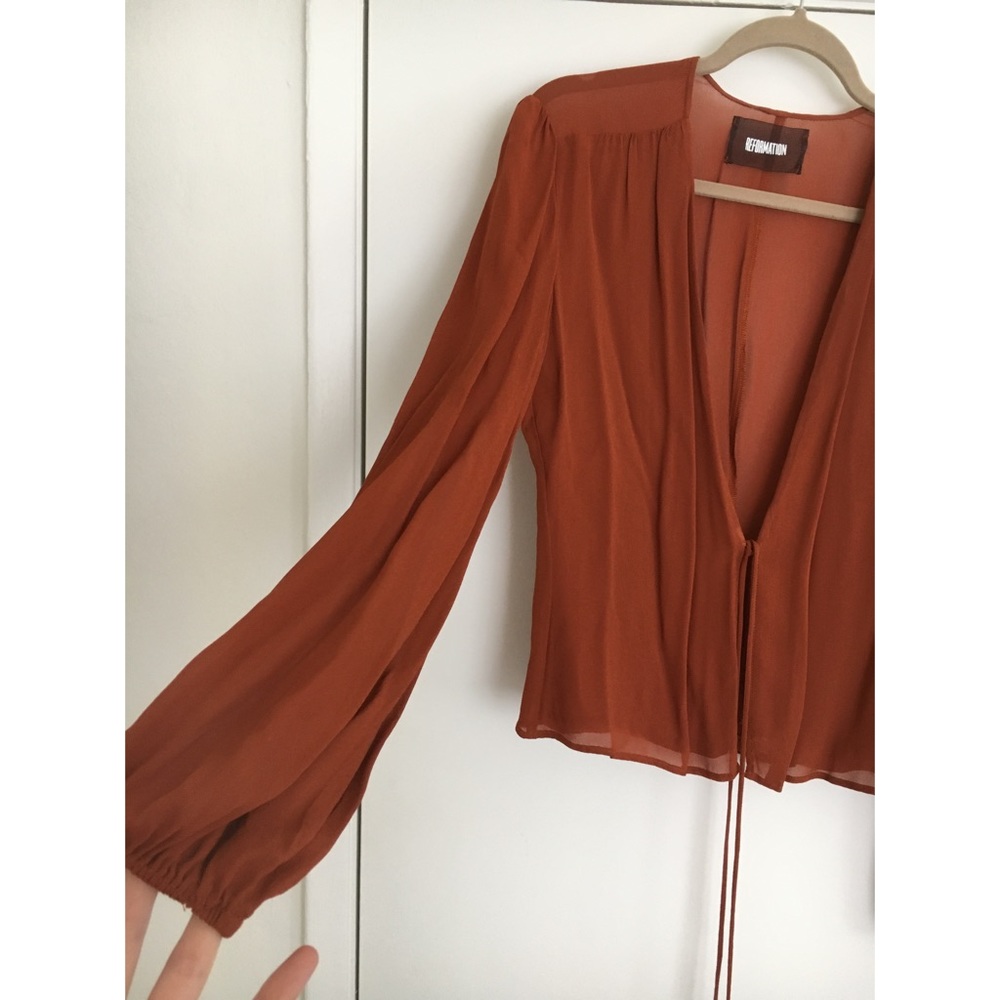 Reformation Tie Front Top